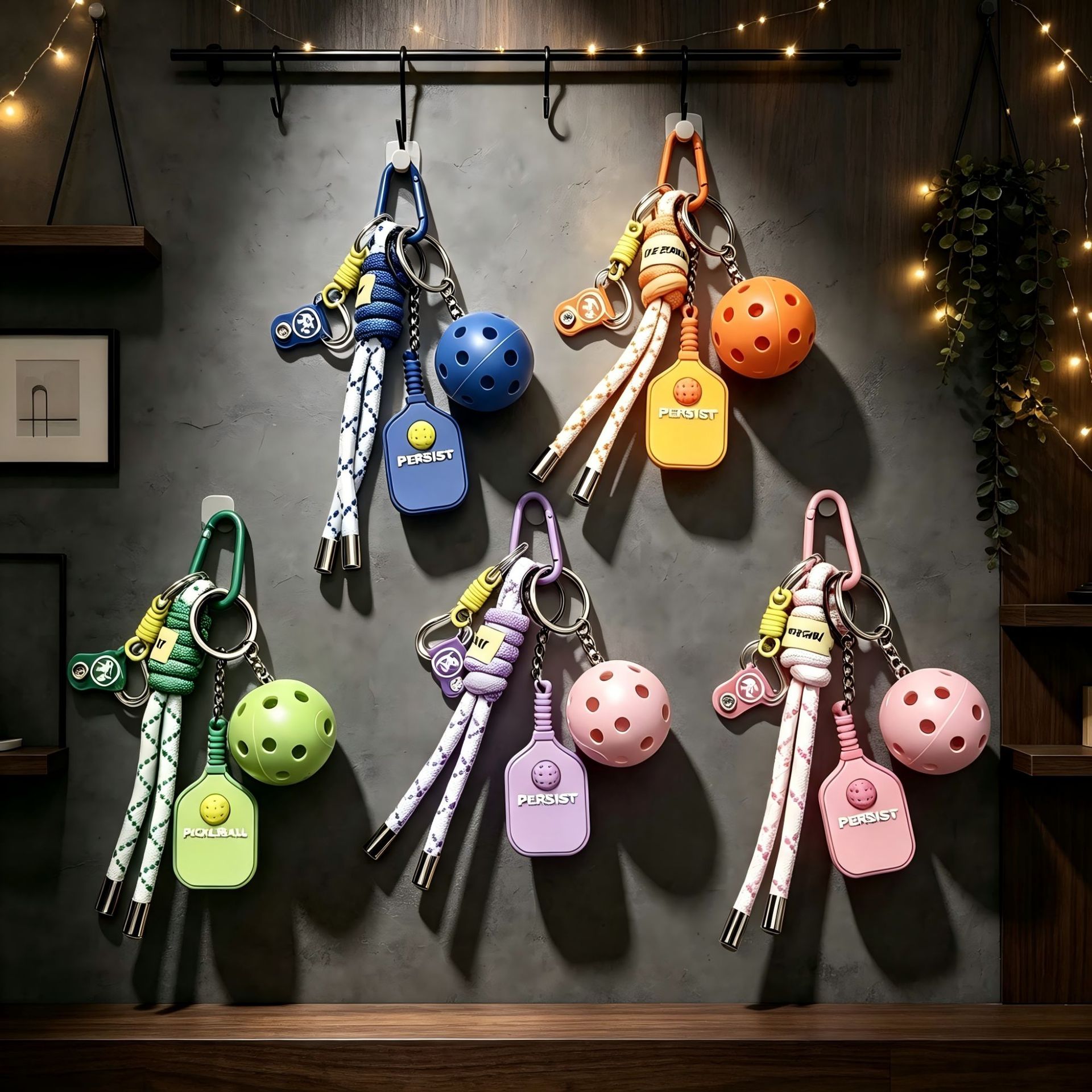 ピックルボール型ミニチュアキーホルダーセット
