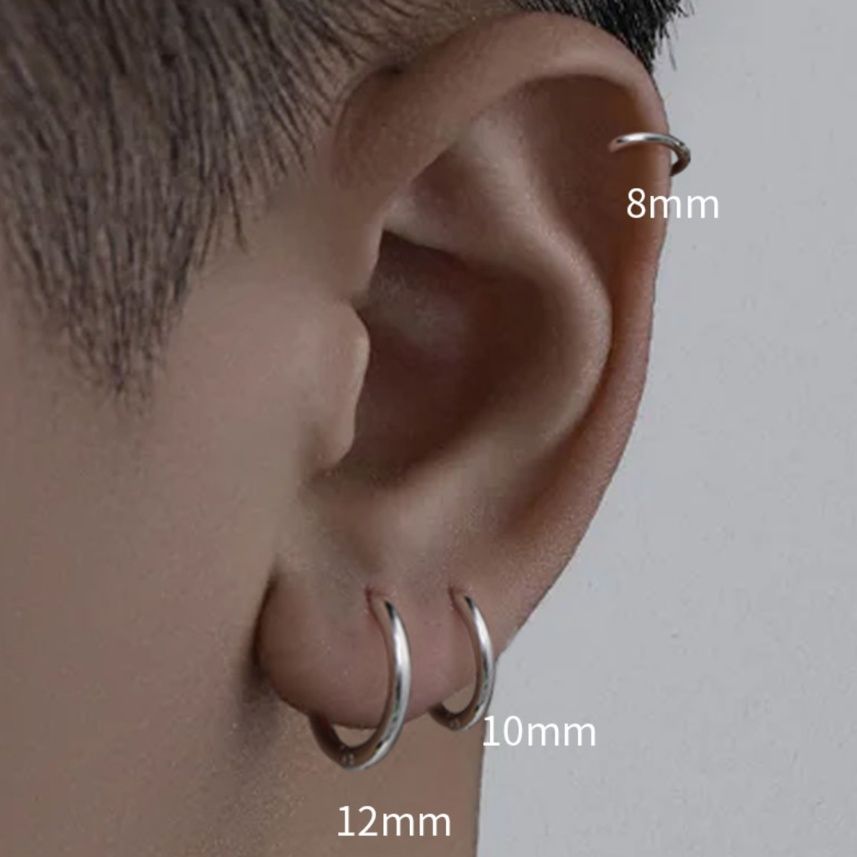ピアスメンズ 医療級フープピアス 敏感肌対応