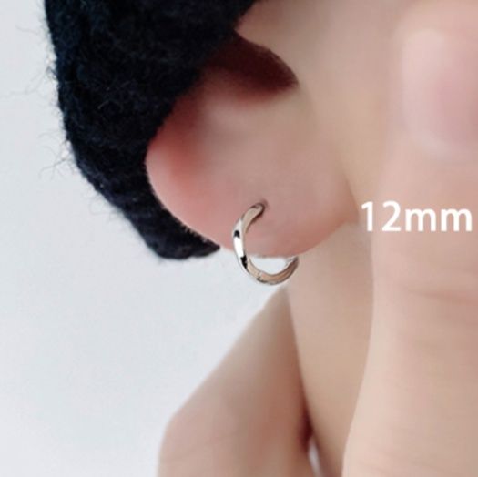 ピアスメンズ ねじれデザインフープピアス