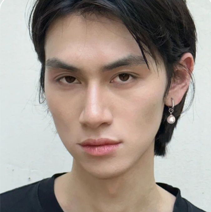 ピアスメンズ 真珠ドロップフープピアス