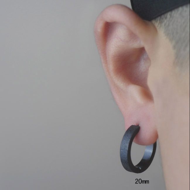 ピアスメンズ マットリング フープピアス