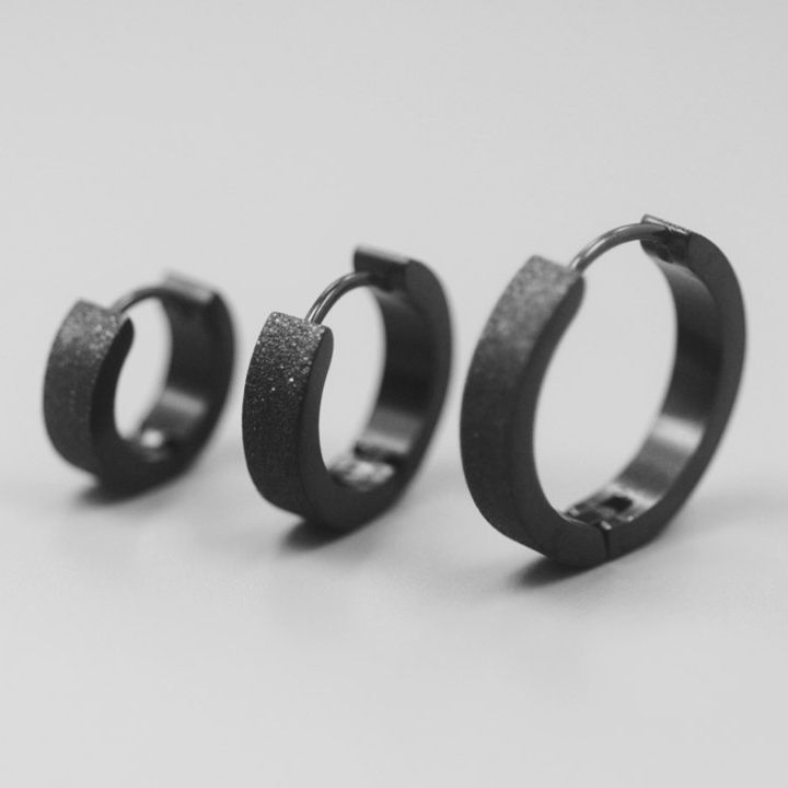 ピアスメンズ マットリング フープピアス