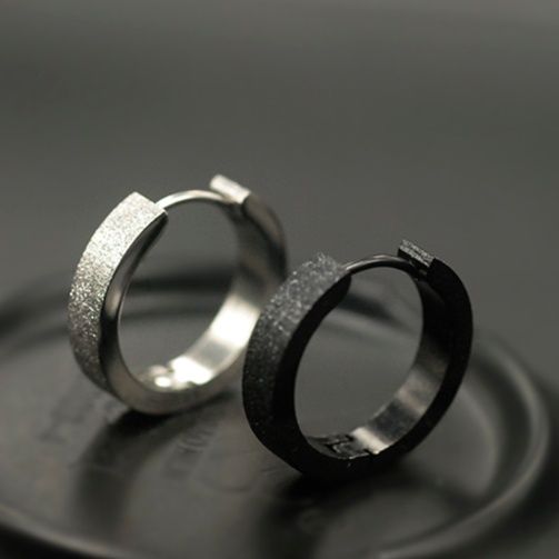 ピアスメンズ マットリング フープピアス