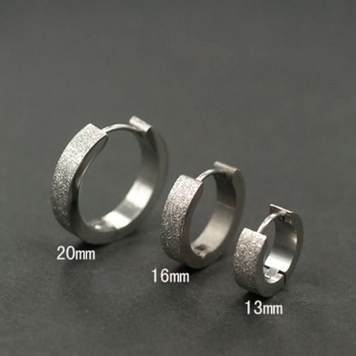 ピアスメンズ マットリング フープピアス