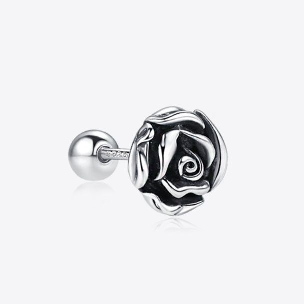 ピアスメンズ 古典的な薔薇モチーフのピアス