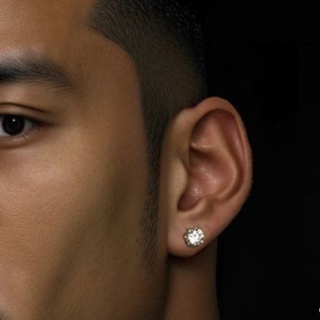ピアスメンズ 煌めきクリスタル磁石ピアス
