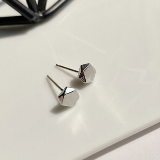 ピアスメンズ 六角形 ミニマル スタッドピアス