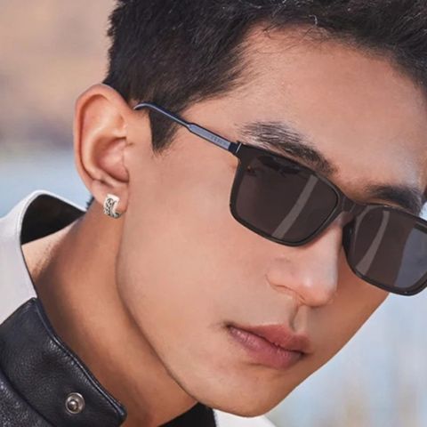 ピアスメンズ 鎖模様フープピアス