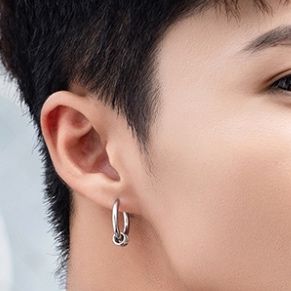 ピアスメンズ 三連リング輪フープピアス