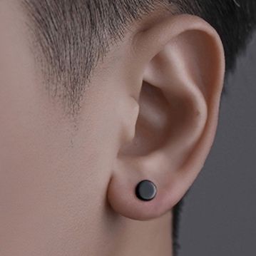 ピアスメンズ シンプル円形スタッドピアス
