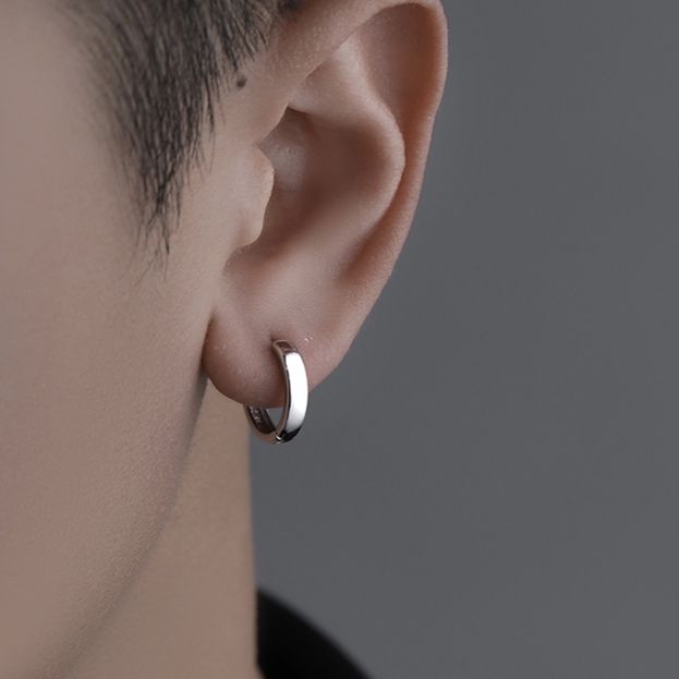 ピアスメンズ 洗練フープピアス