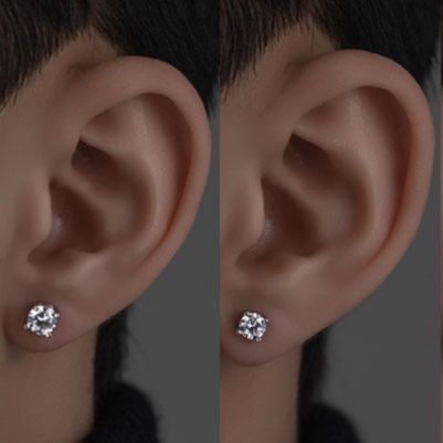 ピアスメンズ 輝石一粒ピアス