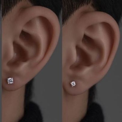 ピアスメンズ 輝石一粒ピアス
