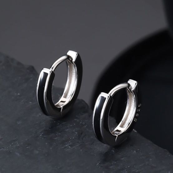 ピアスメンズ モダンフープピアス