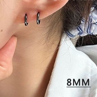 ピアスメンズ シンプル細身フープピアス