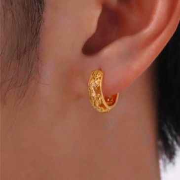 ピアスメンズ 龍彫りピアス