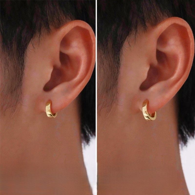 ピアスメンズ 洗練フープピアス