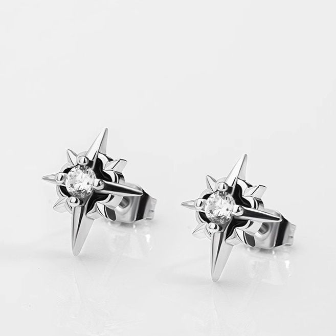 ピアスメンズ 鋭星の輝き スタッズピアス