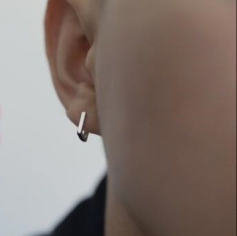 ピアスメンズ メンズ シルバー ミニマル スティック ピアス