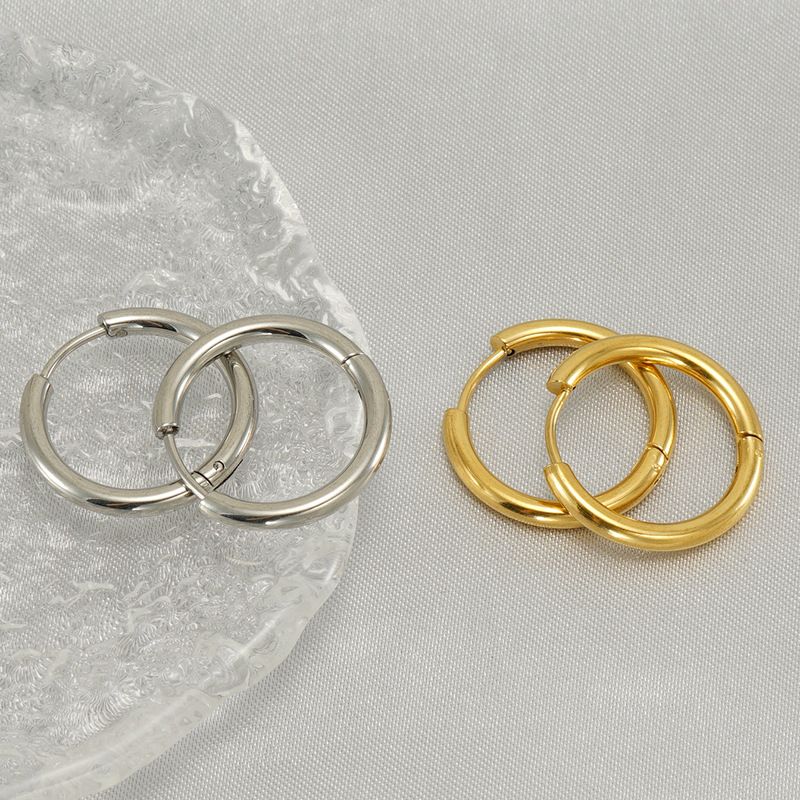 ピアスメンズ シンプル輪フープピアス