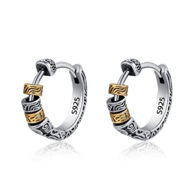 ピアスメンズ 波模様フープピアス メンズ リング