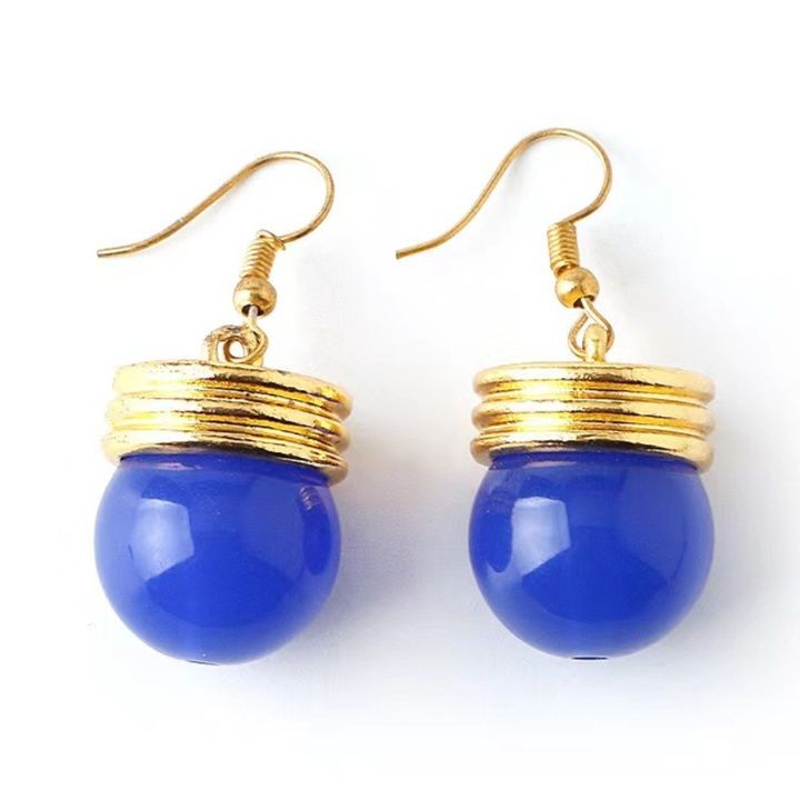 ピアスメンズ 丸粒型 ガラス調ネジ式クリップピアス