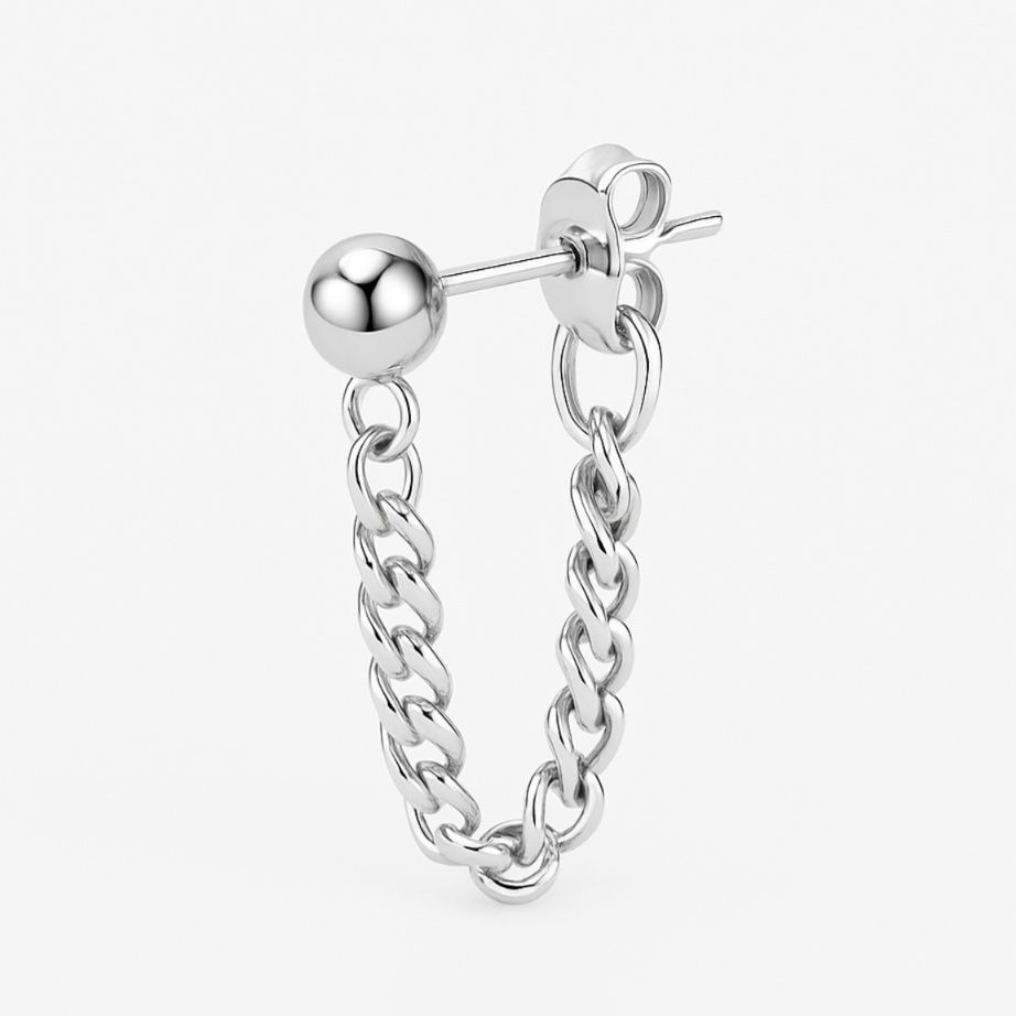 ピアスメンズ 渦巻き模様チェーンピアス