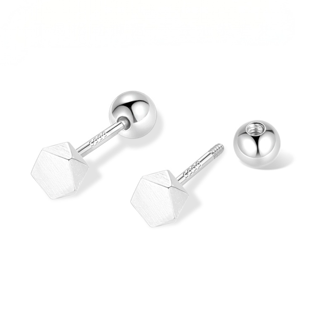 ピアスメンズ 多角形シンプルスタッドピアス