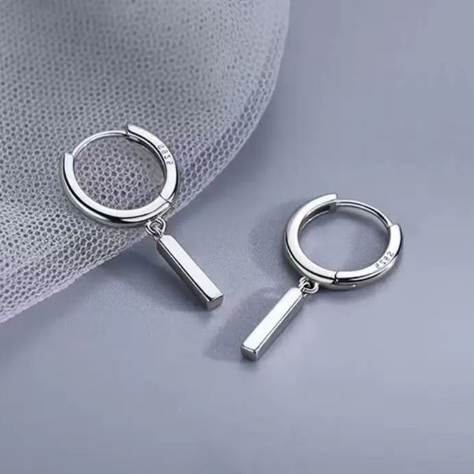 メンズピアス シンプル棒スティックフープピアス