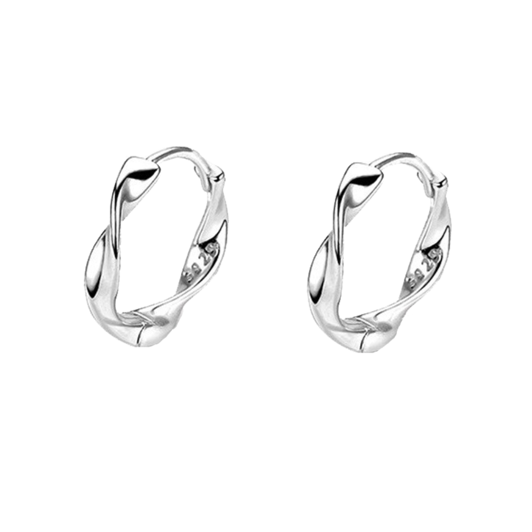 メンズピアス 波打つ曲線の渦巻きピアス