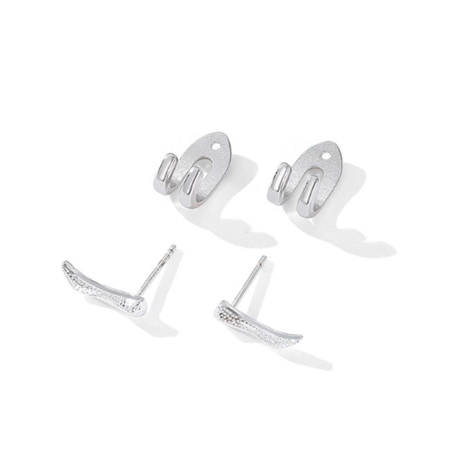 ピアスメンズ シンプル二重フック ジュエリーピアス