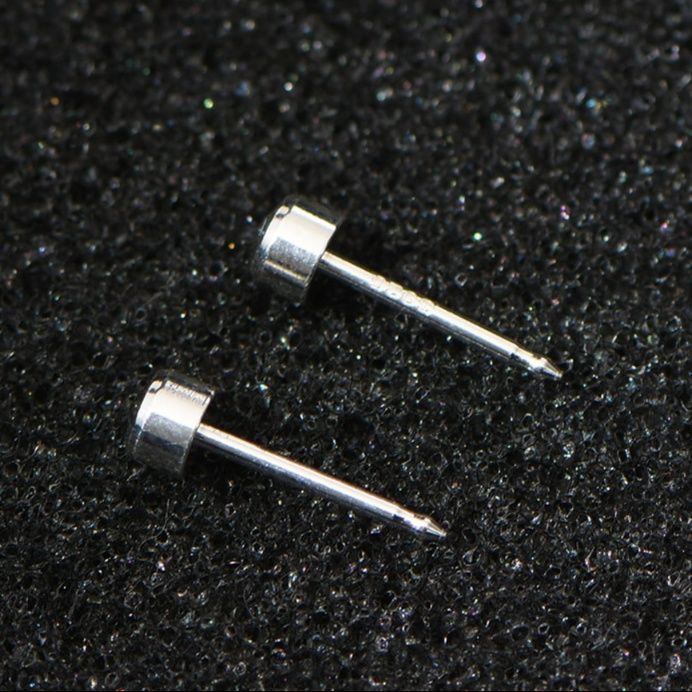 ピアスメンズ シンプル円柱メタルピアス