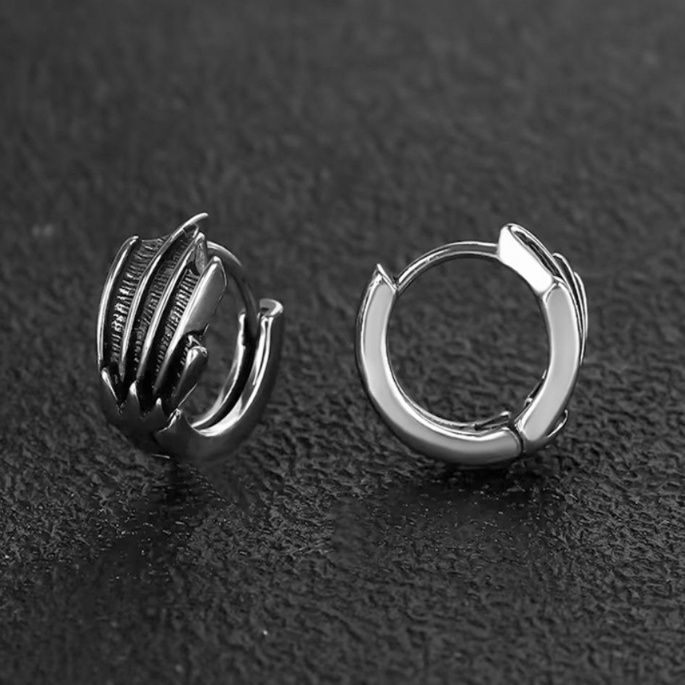 ピアスメンズ 荒波デザイン フォルムピアス