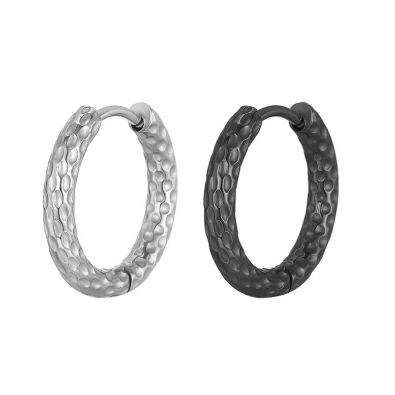 ピアスメンズ 捻りデザイン シンプルフープピアス