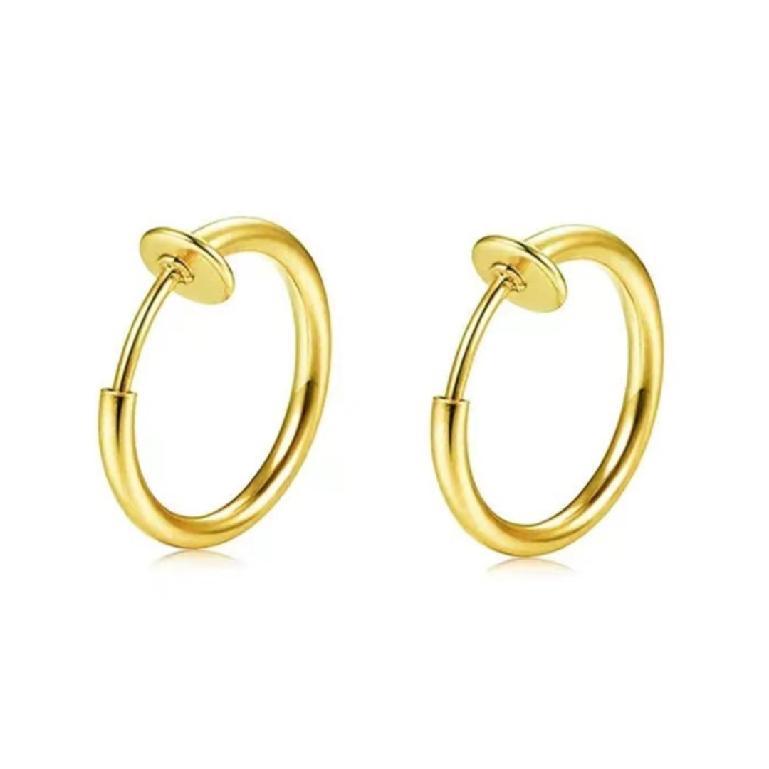 ピアスメンズ マグネット式 シンプルフープピアス