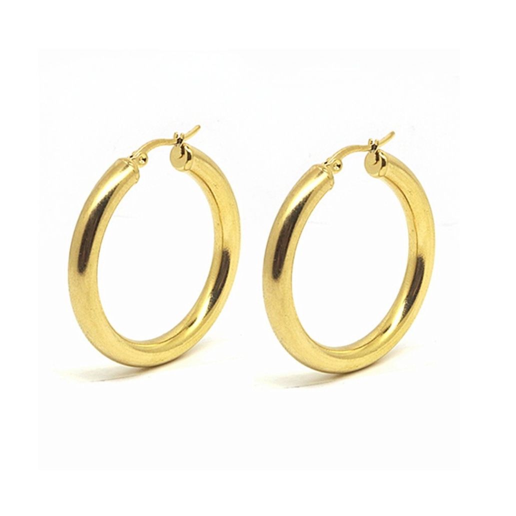 メンズピアス シンプル太フープピアス