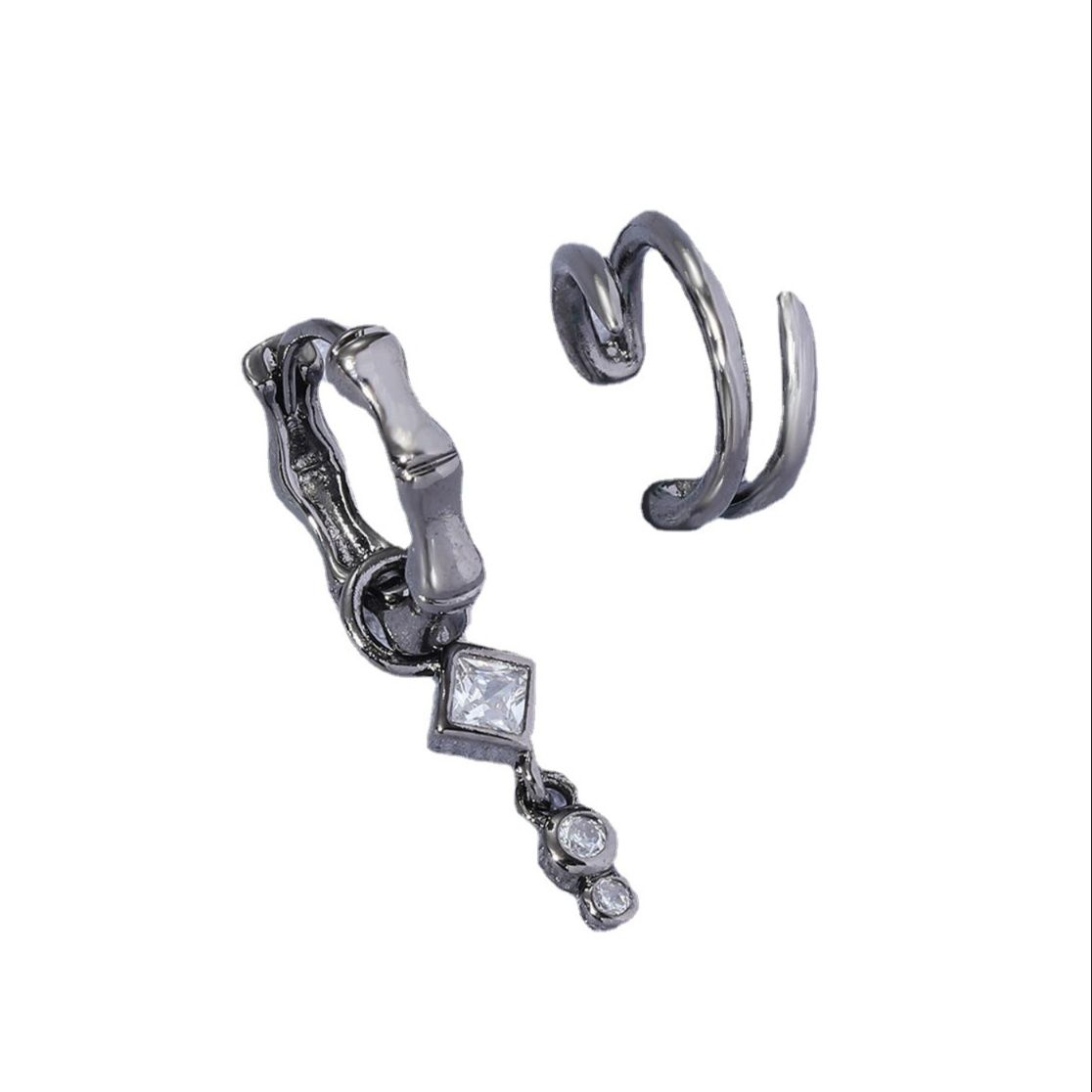 メンズピアス クリスタル装飾ドロップアクセサリー