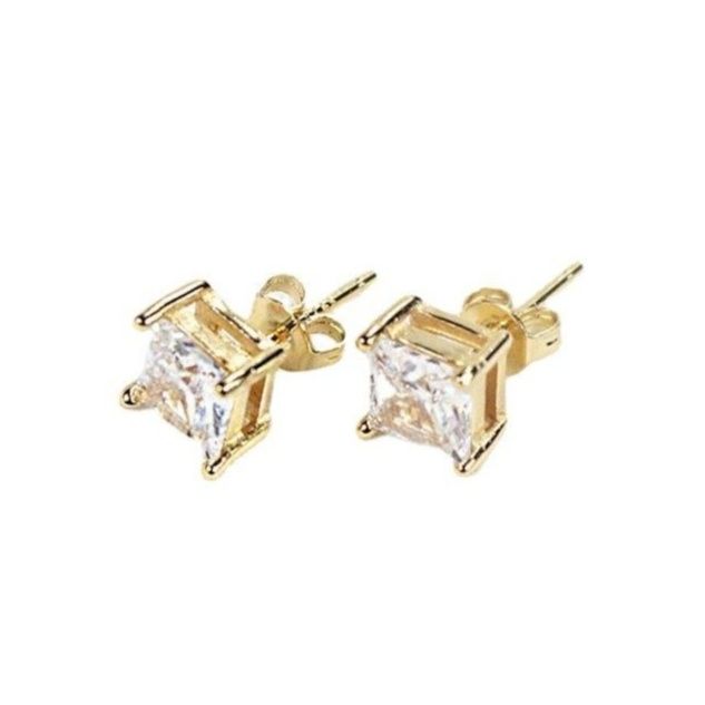 ピアスメンズ シンプル四角形 スタッドピアス