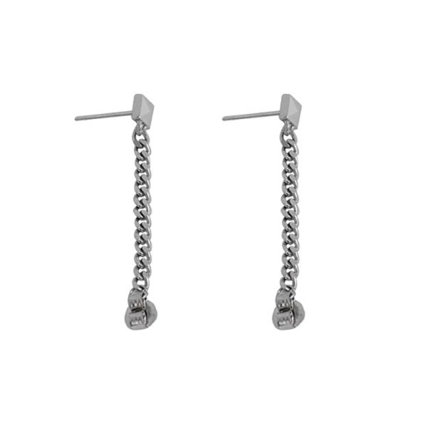 ピアスメンズ シンプル煌めき ロング ストーンピアス