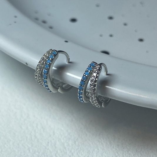 メンズピアス 輝き二連フープピアス