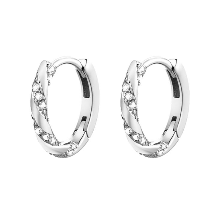 メンズピアス 輝きウェーブフープピアス