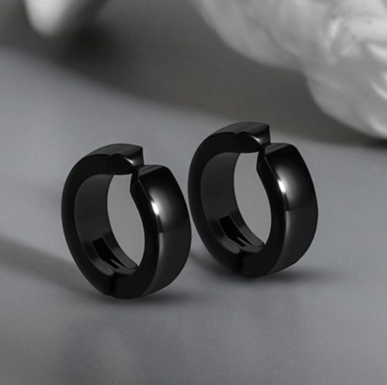 メンズピアス シンプル輪型フープピアス