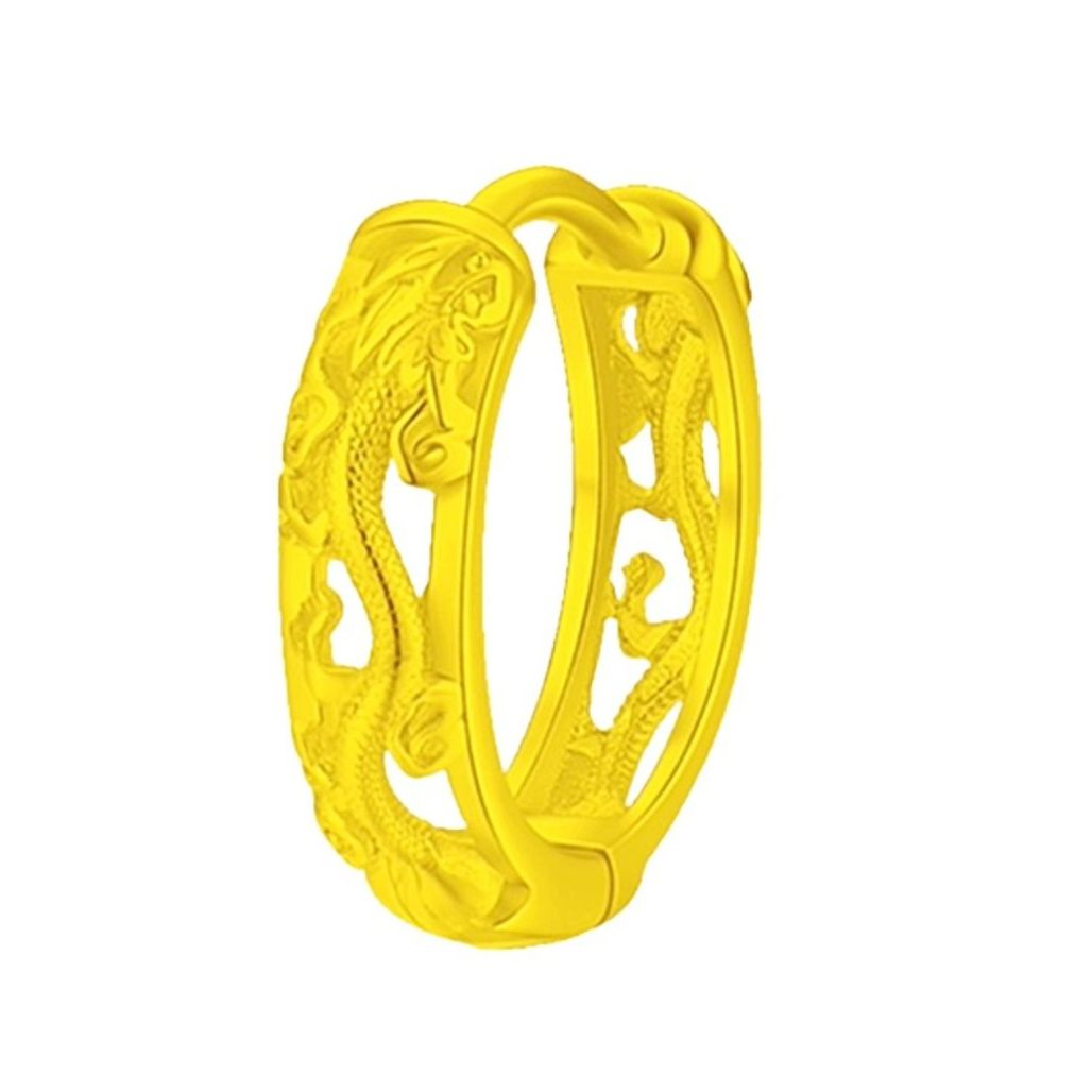 ピアスメンズ リングピアス 和風模様入り細身ピアス