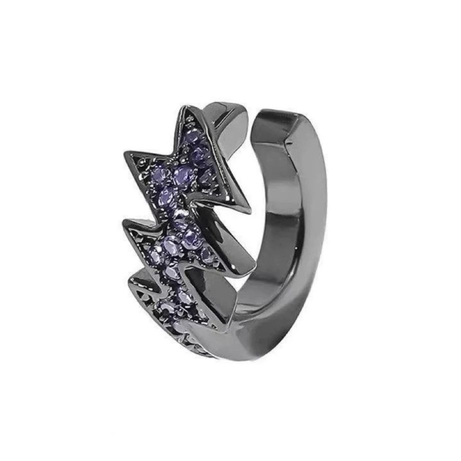 メンズピアス 稲妻デザイン きらめき イヤーカフ