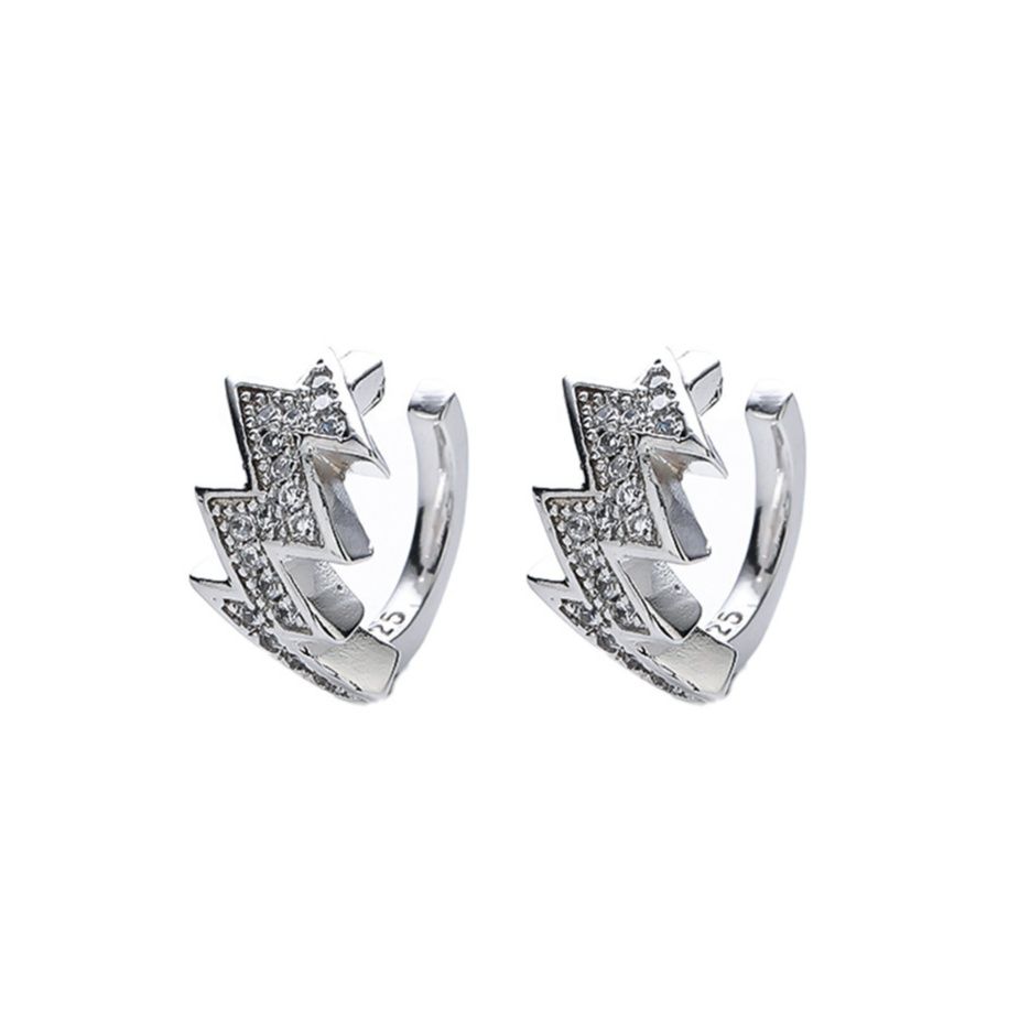 ピアスメンズ 稲妻デザイン きらめき イヤーカフ