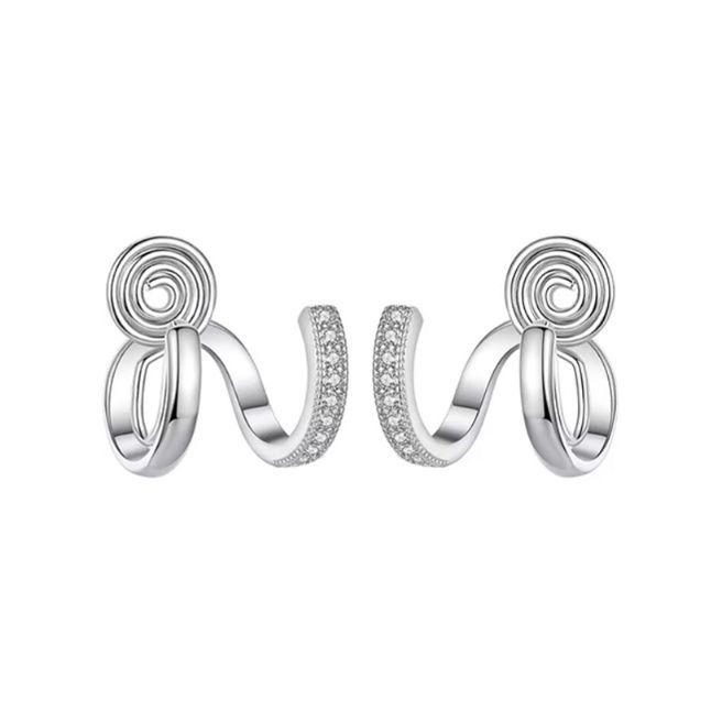 メンズピアス イヤーカフ 螺旋シンプル輝き イヤーカフ