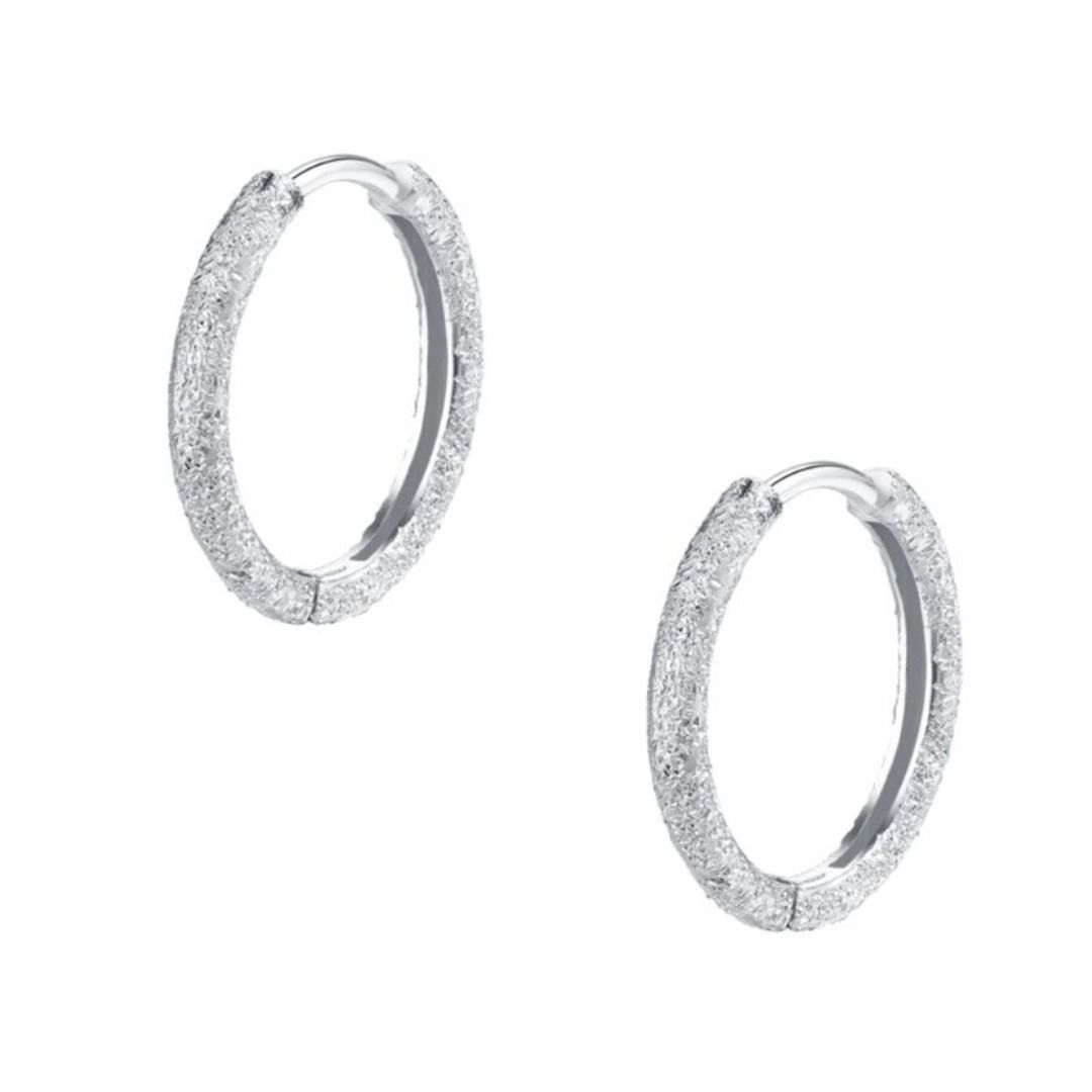 メンズピアス 高純度銀のフロストリングピアス