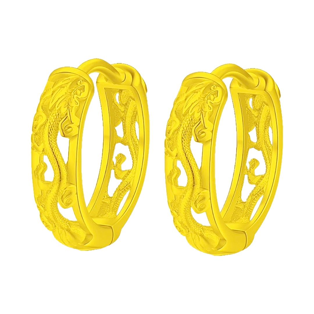 メンズピアス 龍紋様式フープピアス