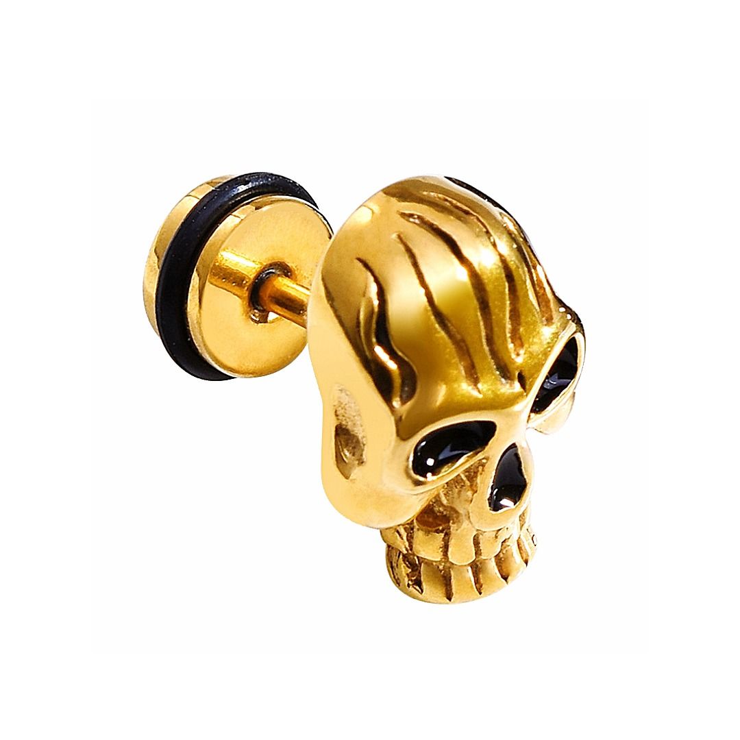 メンズピアス ドクロモチーフ立体ピアス