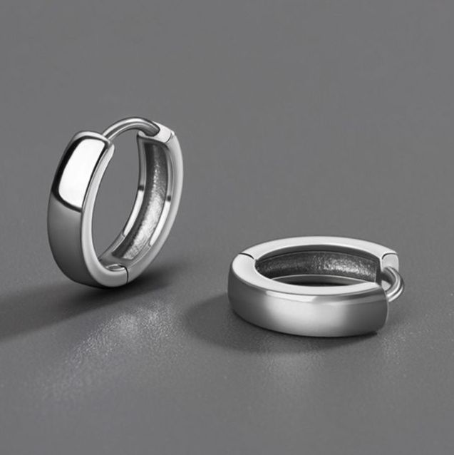 ピアスメンズ 上質な輝きフープイヤリング